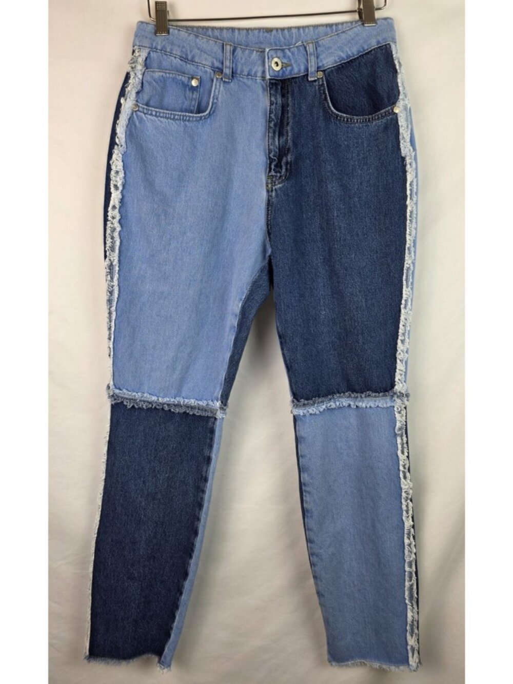Ragged Priest Jeans Women's Size 30 Patchwork Colorblock Frayed Denim Pants